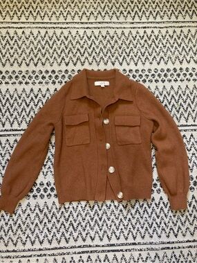Loft Brown Knit Jacket